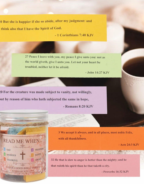 Load image into Gallery viewer, Handmade Bible Verse Jar Hope Prayer Scripture Christian Gift 96 KJV Verses
