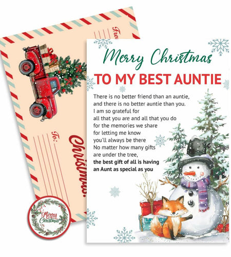 BlinkWishes Christmas Card for Aunt with Envelope & Seal | Xmas Gift