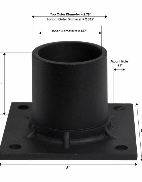 Load image into Gallery viewer, Solus S347-BK Pier Mount Adapter 3" Stub Post Black Aluminum with Hardware

