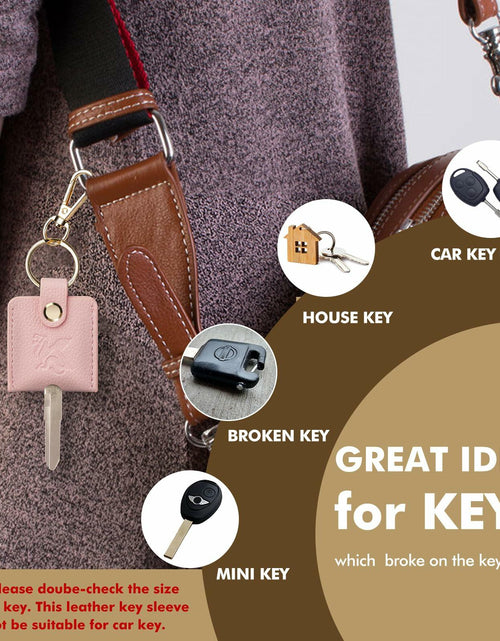 Load image into Gallery viewer, KARENSKEYS Leather Car Key Cover 2pcs Key Sleeve Loop Replacement
