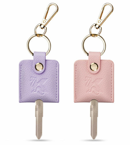 KARENSKEYS Leather Car Key Cover 2pcs Key Sleeve Loop Replacement