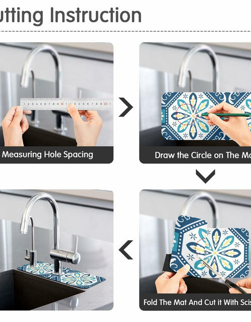 Load image into Gallery viewer, Kitchen Sink Splash Guard 14.7" Faucet Mat Water Absorbent Foldable Washable
