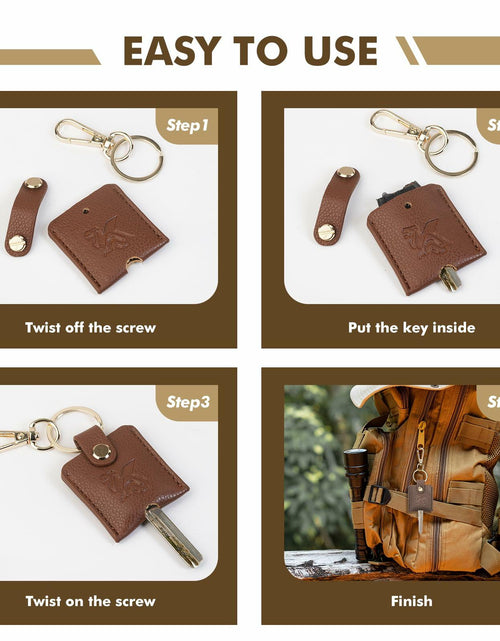Load image into Gallery viewer, KARENSKEYS Leather Car Key Cover 2pcs Key Sleeve Loop Replacement
