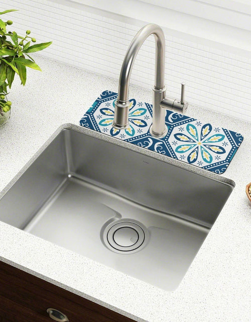 Load image into Gallery viewer, Kitchen Sink Splash Guard 14.7" Faucet Mat Water Absorbent Foldable Washable
