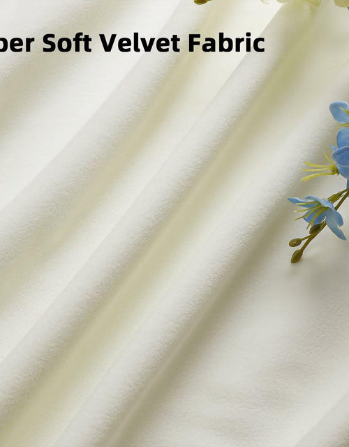 Load image into Gallery viewer, Joydeco White Velvet Blackout Curtains 90” 2 Panels Thermal Insulated Drapes
