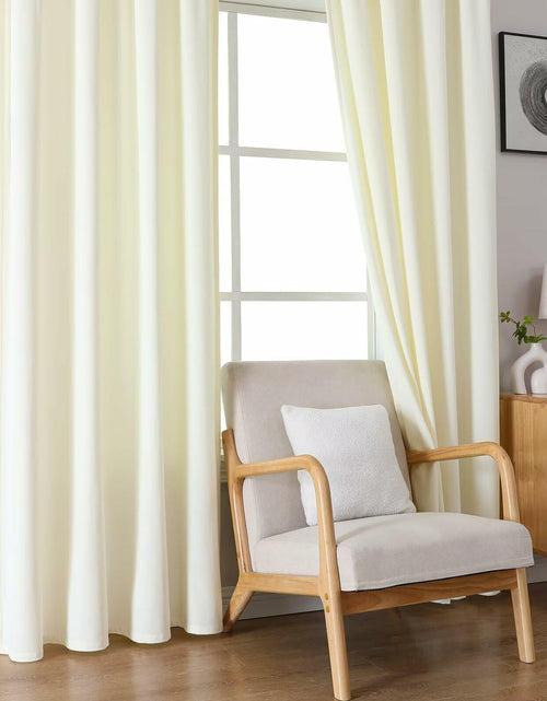 Load image into Gallery viewer, Joydeco White Velvet Blackout Curtains 90” 2 Panels Thermal Insulated Drapes
