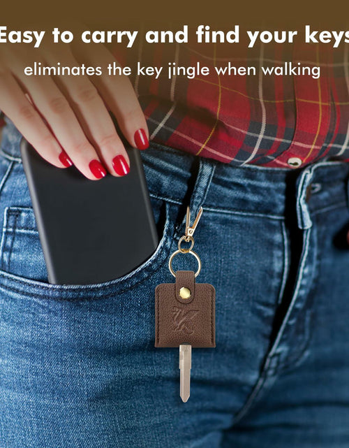 Load image into Gallery viewer, KARENSKEYS Leather Car Key Cover 2pcs Key Sleeve Loop Replacement
