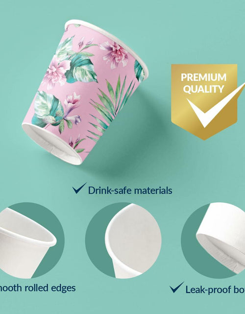 Load image into Gallery viewer, PAW 50-Pack Disposable Paper Cups 8.5oz Hot &amp; Cold Ice Cream Theme
