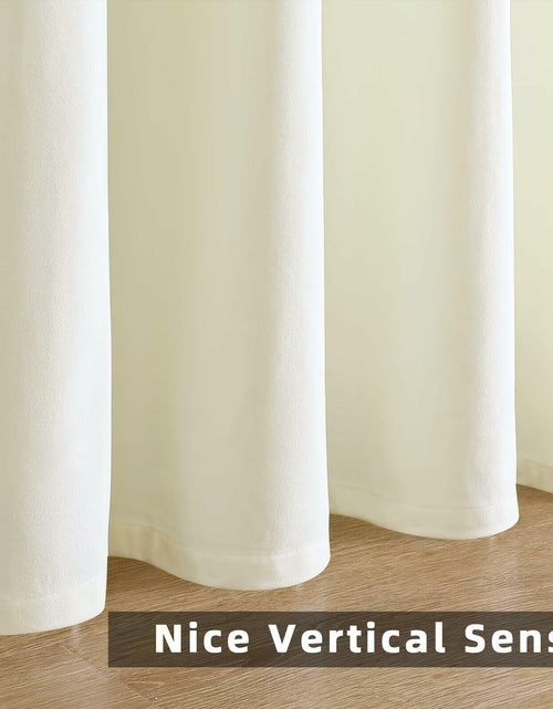 Load image into Gallery viewer, Joydeco White Velvet Blackout Curtains 90” 2 Panels Thermal Insulated Drapes
