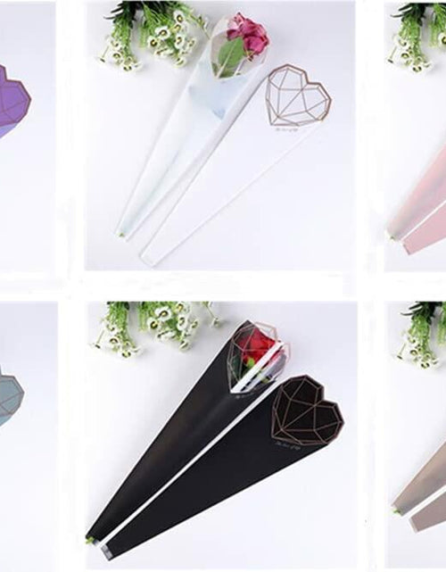 Load image into Gallery viewer, JOSON 24pcs Flower Packaging Bags 6 Colors Single Rose Diamond Heart Gift

