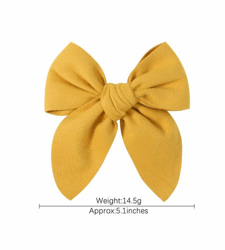 BOENBE LOVED Satin Ribbon Bows Hair Clips for Toddlers, Kids & Teens Red