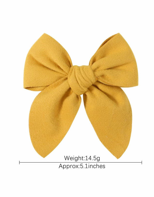 Load image into Gallery viewer, BOENBE LOVED Satin Ribbon Bows Hair Clips for Toddlers, Kids &amp; Teens Red
