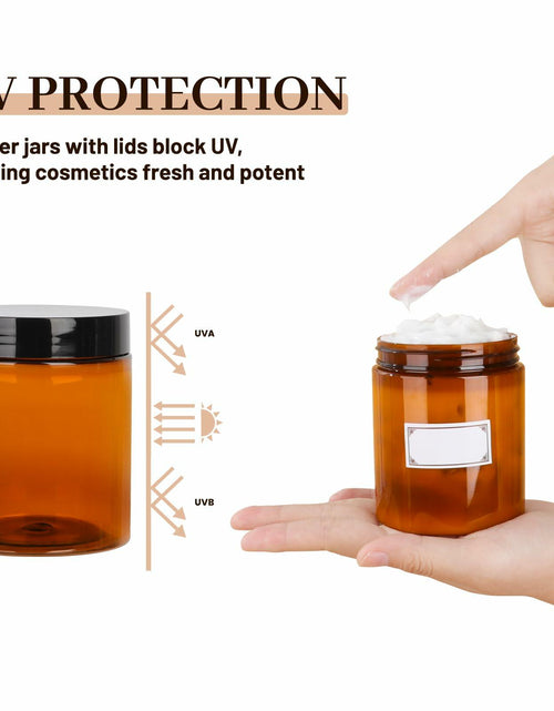 Load image into Gallery viewer, AuroTrends 8oz Amber Jars 6-Pack with Lids for Creams, Candles &amp; DIY
