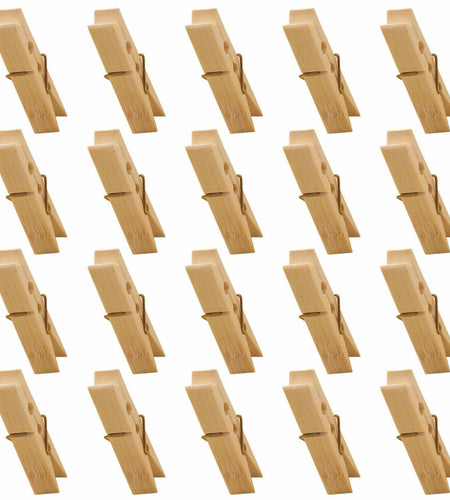 Mini Wooden Clothespins 20PCS Bamboo Clothes Pins Spring Clips Windproof