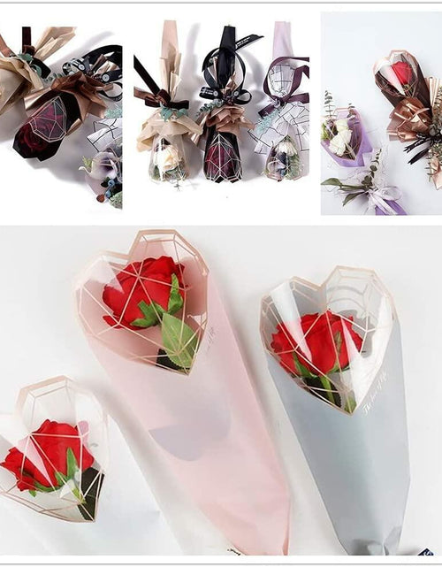 Load image into Gallery viewer, JOSON 24pcs Flower Packaging Bags 6 Colors Single Rose Diamond Heart Gift
