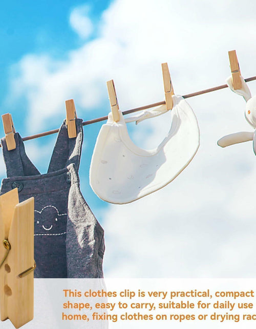 Load image into Gallery viewer, Mini Wooden Clothespins 20PCS Bamboo Clothes Pins Spring Clips Windproof
