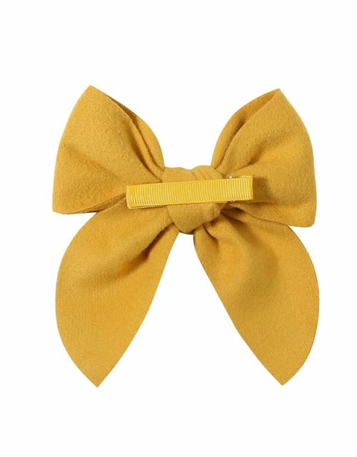 Load image into Gallery viewer, BOENBE LOVED Satin Ribbon Bows Hair Clips for Toddlers, Kids &amp; Teens Red
