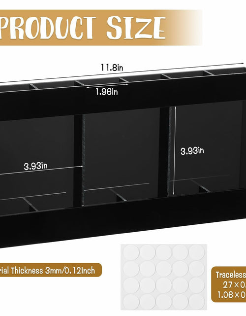 Load image into Gallery viewer, Acrylic Straw Holder 6-Compartment Organizer Gray | Cabinet or Counter Mount
