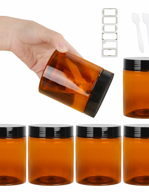 Load image into Gallery viewer, AuroTrends 8oz Amber Jars 6-Pack with Lids for Creams, Candles &amp; DIY
