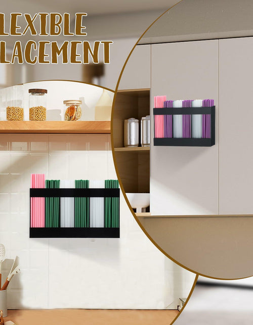 Load image into Gallery viewer, Acrylic Straw Holder 6-Compartment Organizer Gray | Cabinet or Counter Mount
