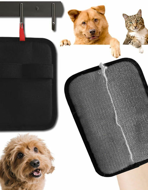 Load image into Gallery viewer, DLIOJHL Pet Hair Removal Gloves Cat &amp; Dog Hair Cleaner Black Red

