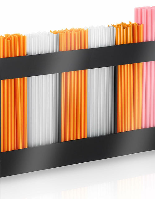 Load image into Gallery viewer, Acrylic Straw Holder 6-Compartment Organizer Gray | Cabinet or Counter Mount
