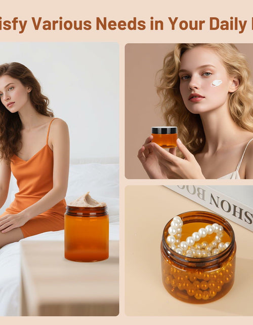 Load image into Gallery viewer, AuroTrends 8oz Amber Jars 6-Pack with Lids for Creams, Candles &amp; DIY
