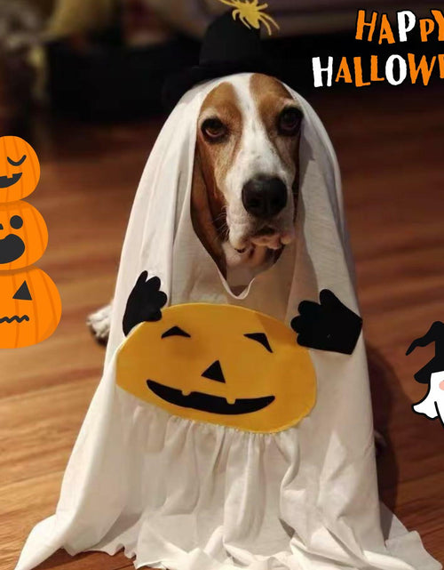 Load image into Gallery viewer, Dog Cat Halloween Pumpkin Ghost Costume Funny Cute Pet Outfit Medium
