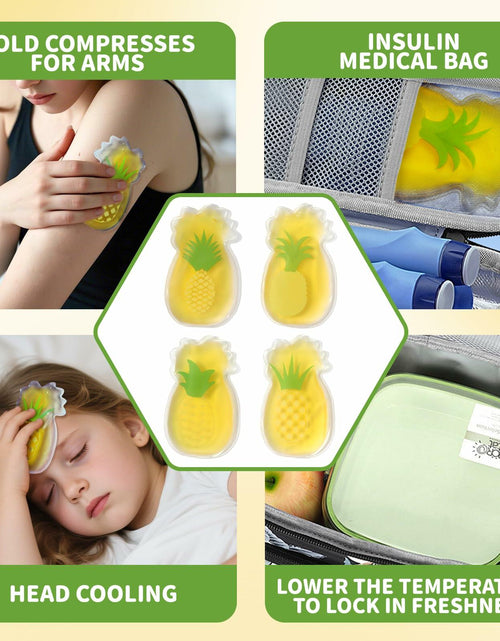 Load image into Gallery viewer, Kid Ice Packs 4PCS Pineapple Gel Reusable Boo Boo Cold Pack Head Shoulders Feet

