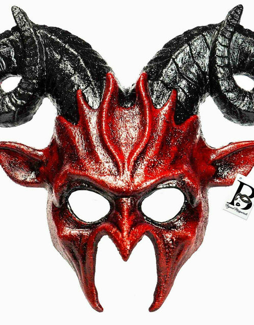 Load image into Gallery viewer, MCJC Devil Goat Horned Mask Adult Half Face Halloween Cosplay 4 Colors
