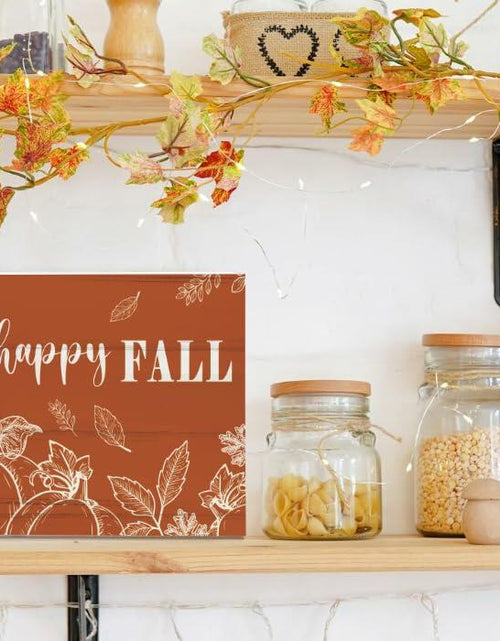 Load image into Gallery viewer, ULEGIE Fall Pumpkin Wood Box Sign, 5x5 Inch, Orange Autumn Decor
