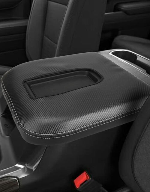 Load image into Gallery viewer, LEXLEY Center Console Armrest Pad Leather Cover Carbon Fiber Chevy GMC Trucks
