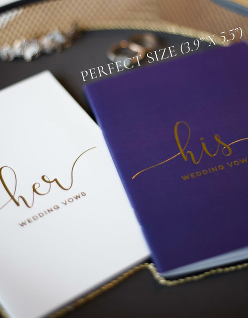 Load image into Gallery viewer, Evoware His &amp; Hers Vow Books Set of 2 Silver Rose Gold Pens 28 Pages
