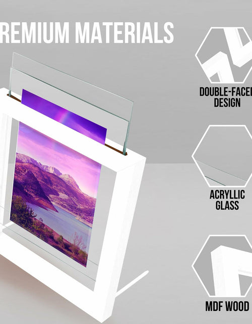 Load image into Gallery viewer, Glass Floating Frames 3 Pcs - Two Sided Square Frames with UV Protection
