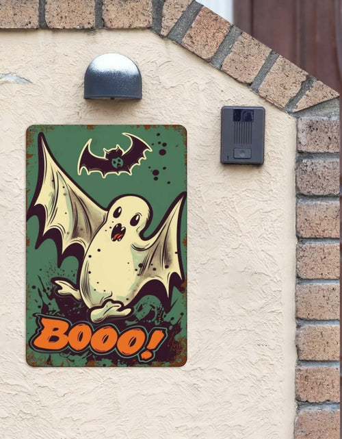 Load image into Gallery viewer, Halloween Metal Tin Sign Retro Ghost Wall Decor 8x12 Indoor Outdoor

