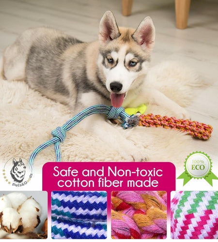Pets&Goods Rope Dog Toys 13-Pack Durable Cotton Chew Tug Toys