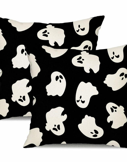 Load image into Gallery viewer, DFXSZ Halloween Pillow Covers Set of 2 16x16 Ghost Decor Black
