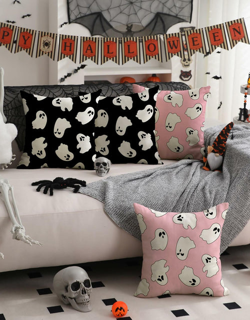 Load image into Gallery viewer, DFXSZ Halloween Pillow Covers Set of 2 16x16 Ghost Decor Black
