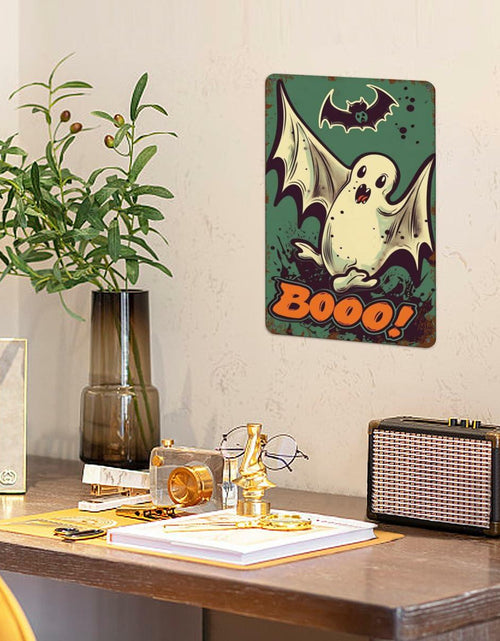 Load image into Gallery viewer, Halloween Metal Tin Sign Retro Ghost Wall Decor 8x12 Indoor Outdoor
