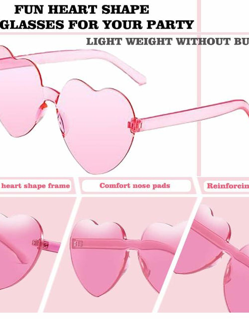 Load image into Gallery viewer, 12 Pairs Heart Shaped Sunglasses Kids Rimless Party Favor Bride Bachelorette
