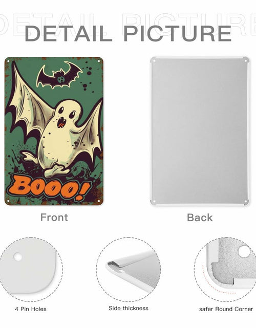 Load image into Gallery viewer, Halloween Metal Tin Sign Retro Ghost Wall Decor 8x12 Indoor Outdoor
