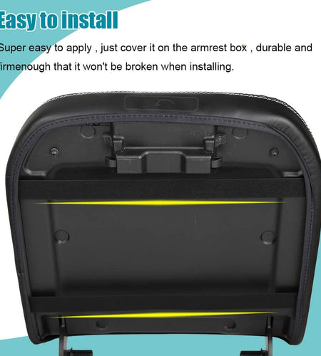 LEXLEY Center Console Armrest Pad Leather Cover Carbon Fiber Chevy GMC Trucks