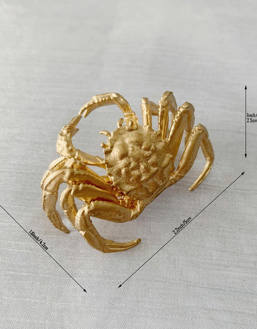 Load image into Gallery viewer, Tricune Gold Crab Sculpture Solid Metal Mini Figurine Home Office Garden Decor
