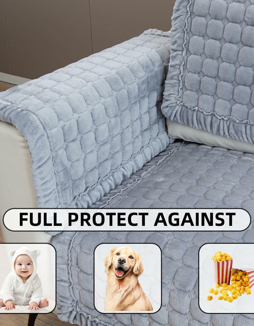 Load image into Gallery viewer, TAOMOCASTL Velvet Sectional Couch Cover Non Slip Sofa Protector Gray 36x36
