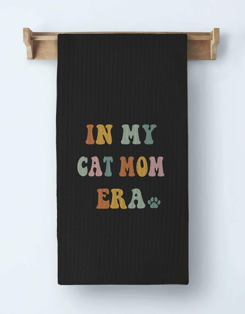 Load image into Gallery viewer, XUISWELL Cat Mom Kitchen Towels 16x24 Inch Multicolored Honeycomb Weave
