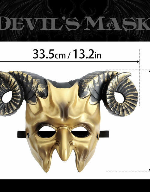 Load image into Gallery viewer, MCJC Devil Goat Horned Mask Adult Half Face Halloween Cosplay 4 Colors
