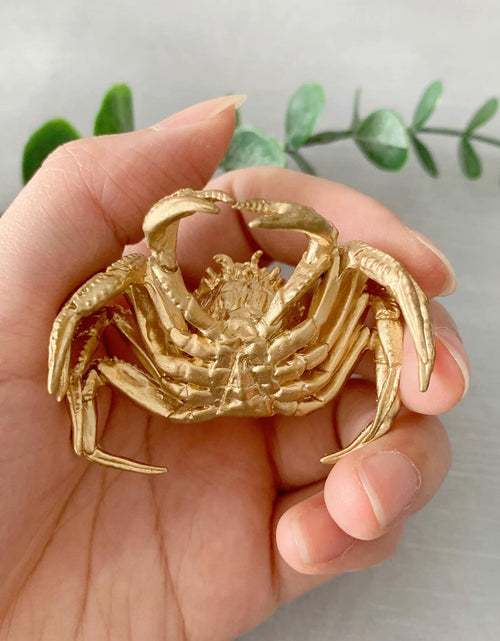 Load image into Gallery viewer, Tricune Gold Crab Sculpture Solid Metal Mini Figurine Home Office Garden Decor
