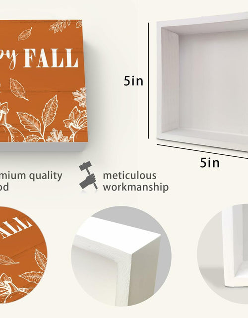 Load image into Gallery viewer, ULEGIE Fall Pumpkin Wood Box Sign, 5x5 Inch, Orange Autumn Decor
