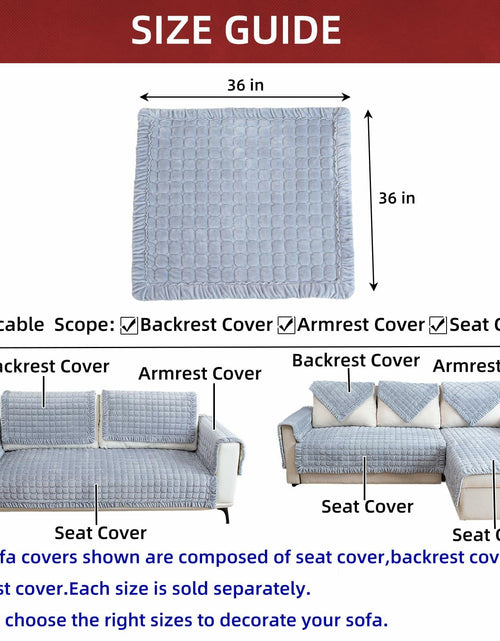 Load image into Gallery viewer, TAOMOCASTL Velvet Sectional Couch Cover Non Slip Sofa Protector Gray 36x36
