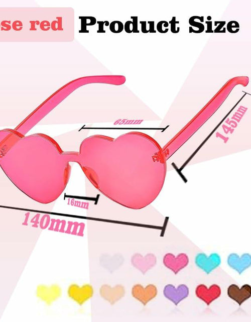 Load image into Gallery viewer, 12 Pairs Heart Shaped Sunglasses Kids Rimless Party Favor Bride Bachelorette
